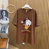 VINESU Full of Festive Feel! Donald Duck Rhinestone Christmas T - shirt