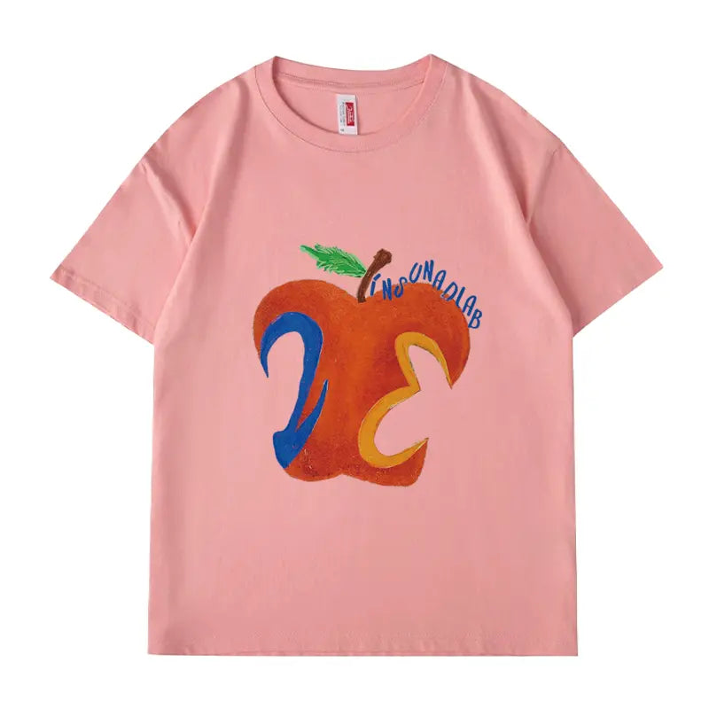 VINESU Apple Art T-shirts : Vintage Abstract Strokes, Colliding with Trendy Daily Looks