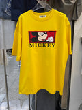 A111 - 220GSM Heavyweight Pure Cotton | Mickey Series Double-Sided Multi-Texture Patch Tee