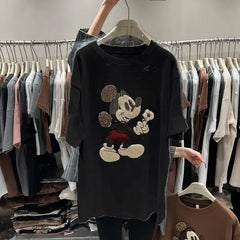 VINESU Heavy-Embellishment 3D Floral Tee