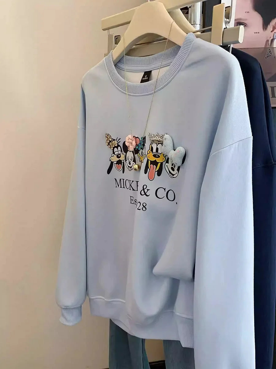VINESU Can't Resist the Cuteness! Cartoon 3D Decor Sweatshirt