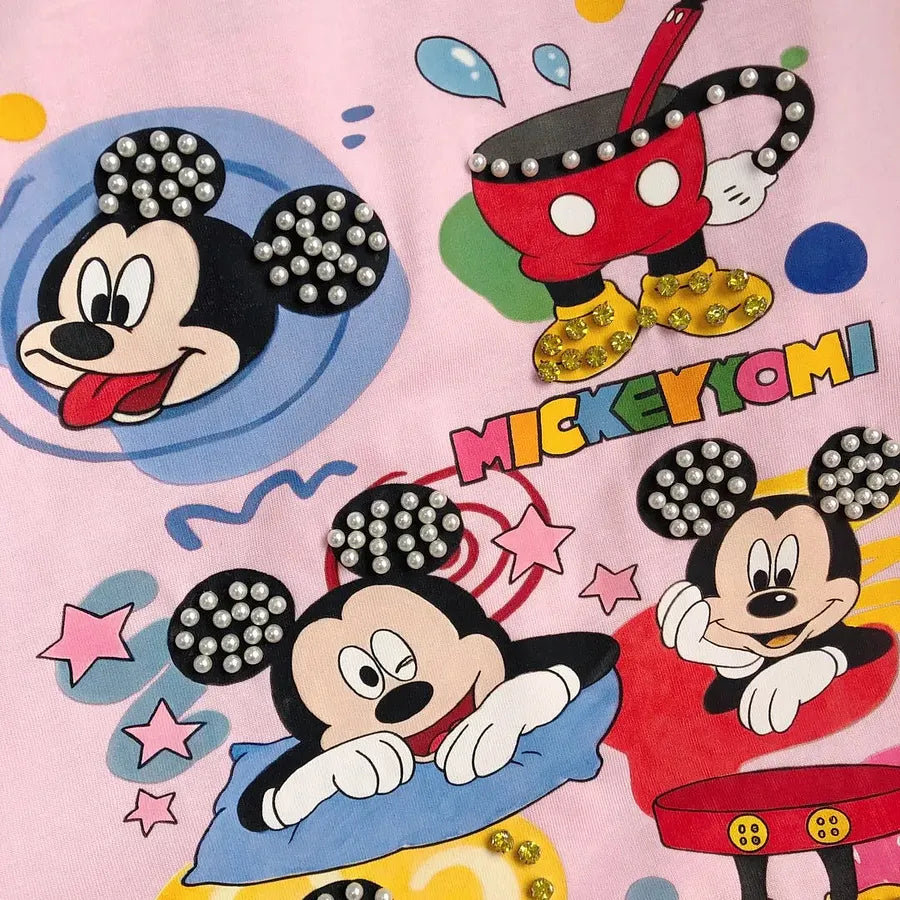 VINESU MKT06 - Y2K Retro Cartoon Gang Double-Sided Embellished Tee
