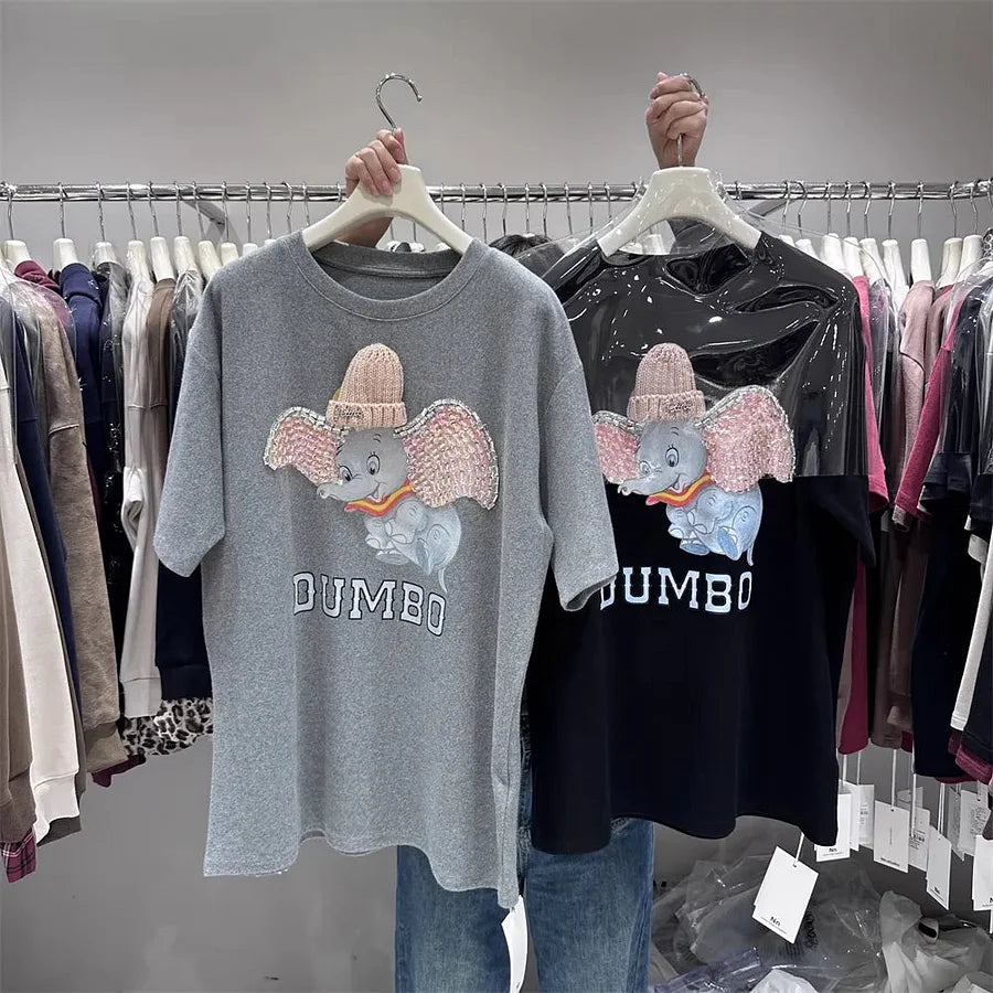 VINESU Sparkly Little Elephant Takes the Stage, the Eye - Catching Secret of Cute T - shirt