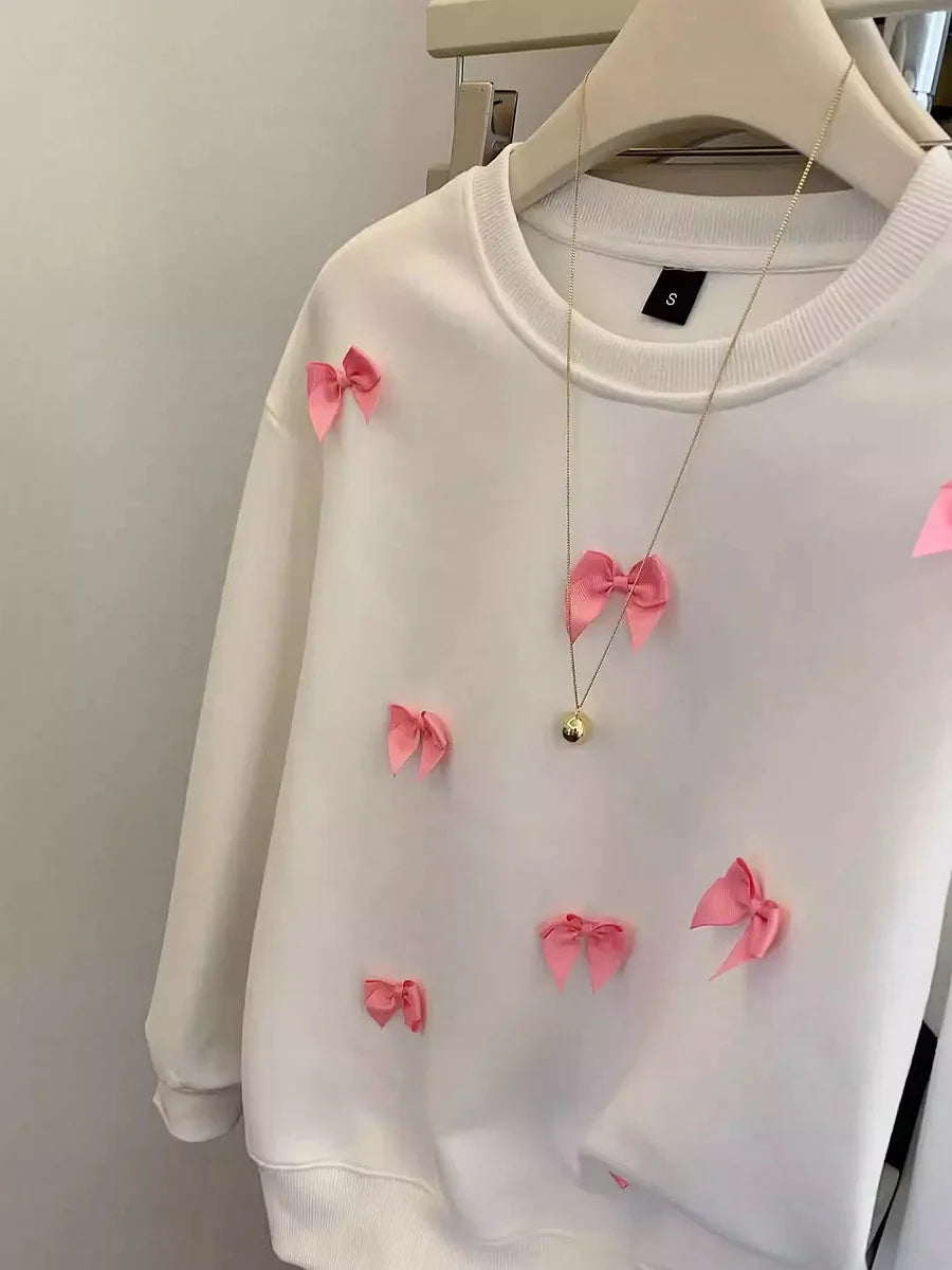VINESU Sweet Style! Sweatshirt Covered in Pink Bows