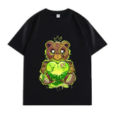 Hiphop Teddy bear Printed Heavyweight T-shirts