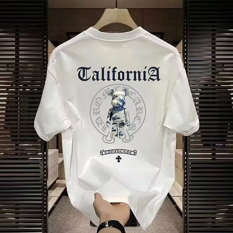 Fashionable printed heavyweight short-sleeved T-shirt