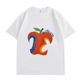 VINESU Apple Art T-shirts : Vintage Abstract Strokes, Colliding with Trendy Daily Looks