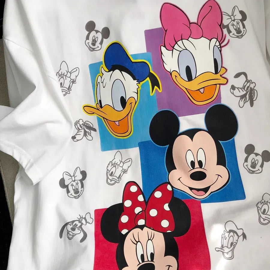 VINESU MKT06 - Y2K Retro Cartoon Gang Double-Sided Embellished Tee