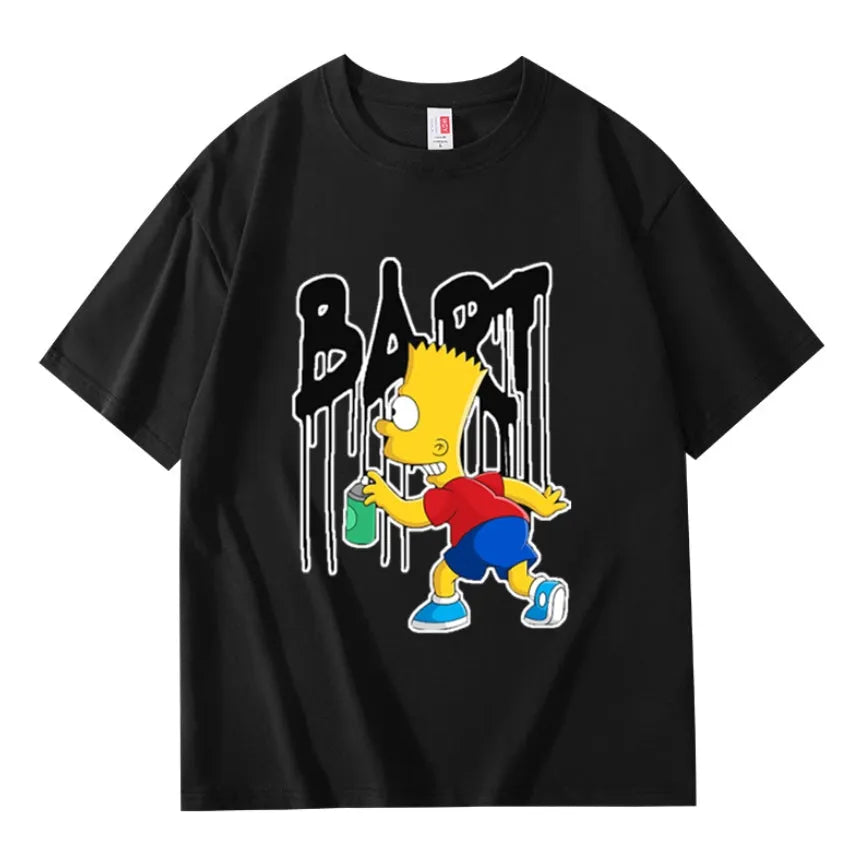 VINESU Bart-Printed Heavyweight T-shirts