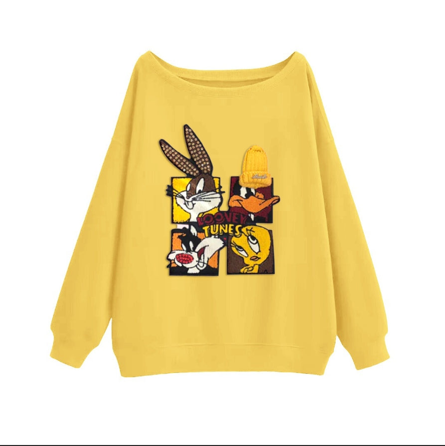 🐰Off-shoulder loose sweatshirt