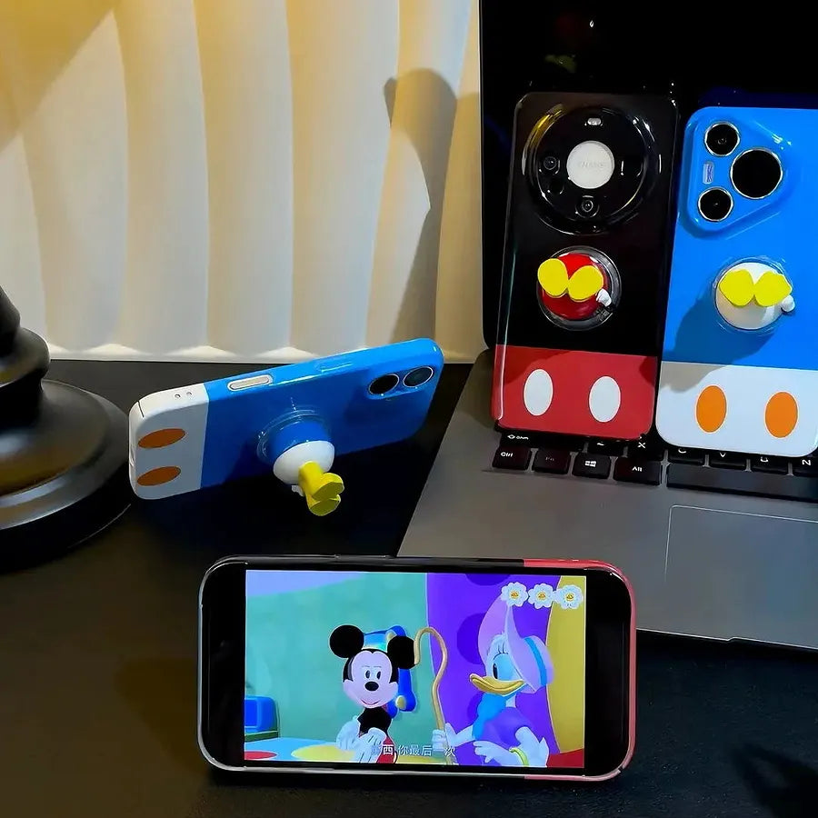 VINESU Fun Pick🎯 Color - Block Mickey Cases + “Butt” Stand—Cute & Playful