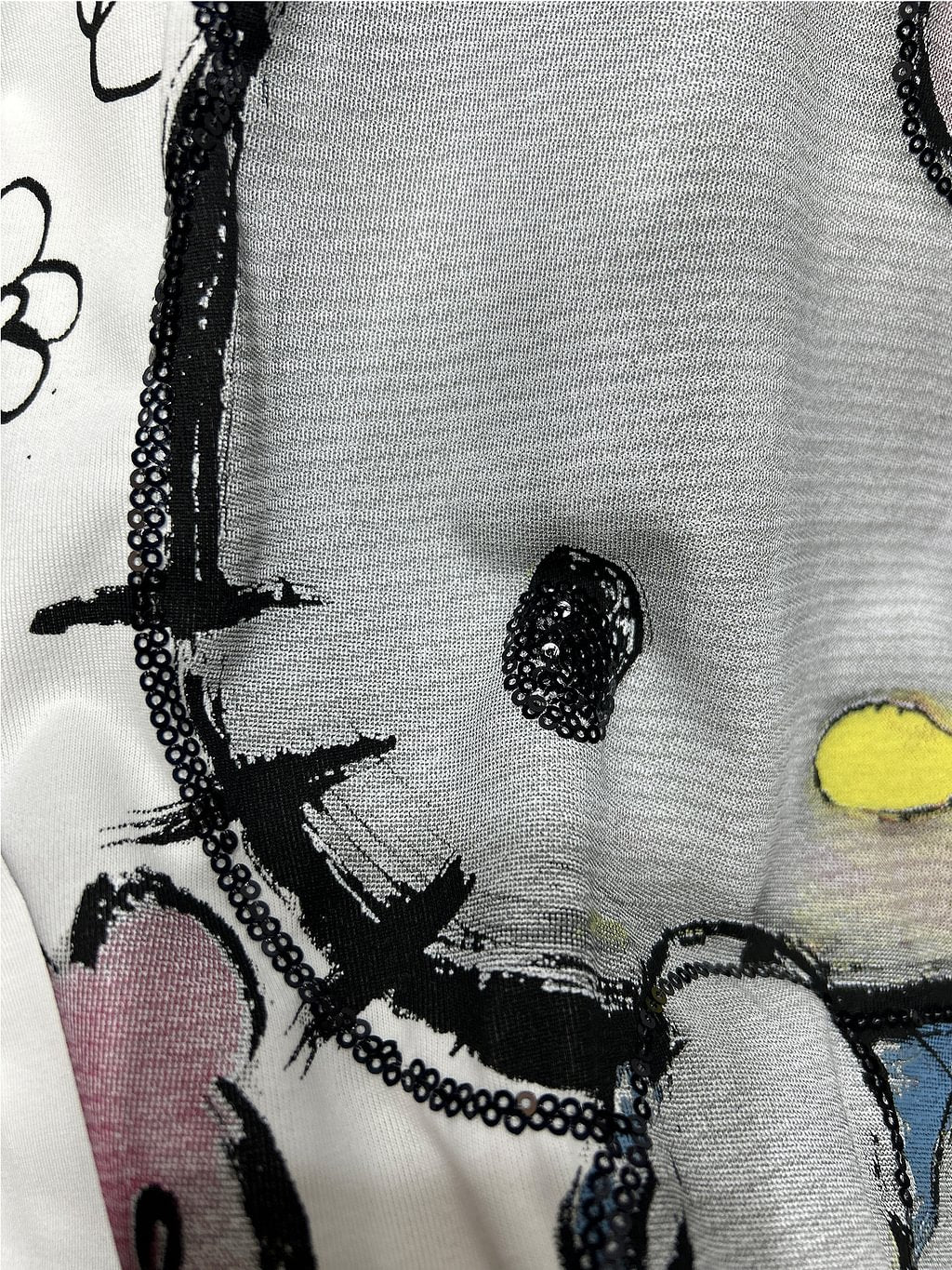 A167 - Hello Kitty Double-Sided Sequin Embroidered T-Shirt - 320g Ultra-Heavyweight Cotton - Oversized Slouchy Fit Luxury Tee