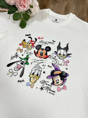 A108 - Mickey & Friends Halloween Spooky Family T-Shirt - 100% Premium Cotton, Vintage Character Graphic Tee