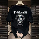 Fashionable printed heavyweight short-sleeved T-shirt