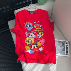 VINESU MKT06 - Y2K Retro Cartoon Gang Double-Sided Embellished Tee