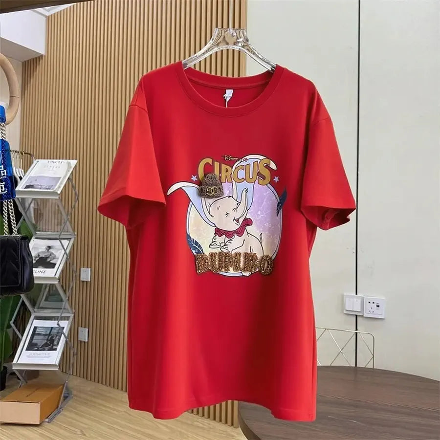 VINESU Cuteness Boosted! Dumbo T-Shirt with Knitted Hat & Rhinestones