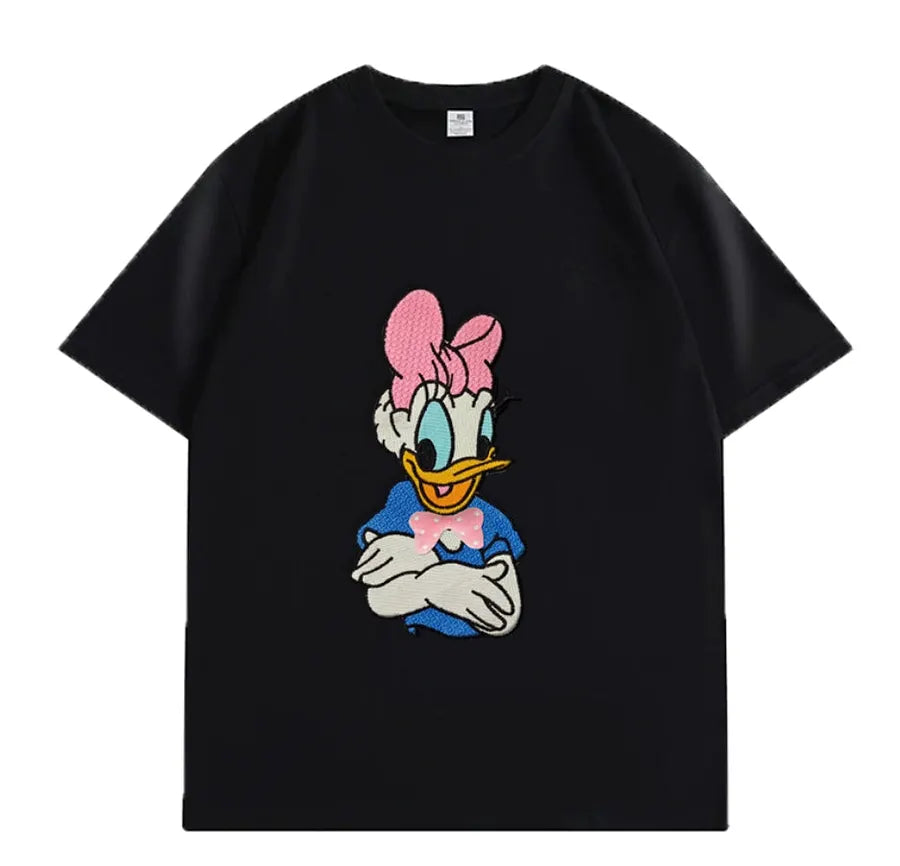 VINESU Embroidered Daisy 🎀 Cute vibe for creamy T-shirts