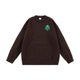 VINESU Handmade 3D Felt Decor Crewneck Sweater