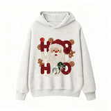 VINESU Cotton Christmas Hoodie | Creative "HO HO" Santa Printed Design