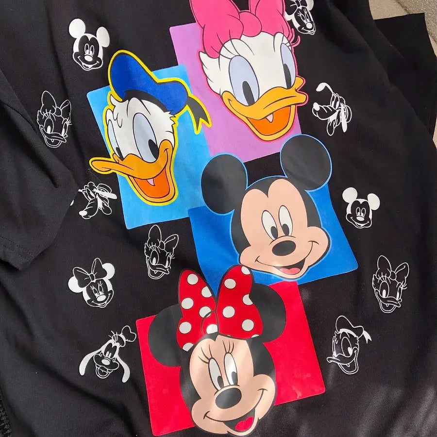 VINESU MKT06 - Y2K Retro Cartoon Gang Double-Sided Embellished Tee