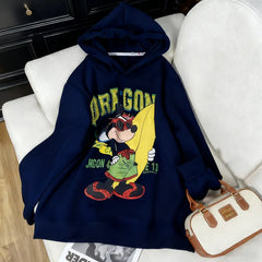 VINESU Street Style MK-Inspired Graphic Hoodie - Oregon Surf Print White Oversized Hoodie