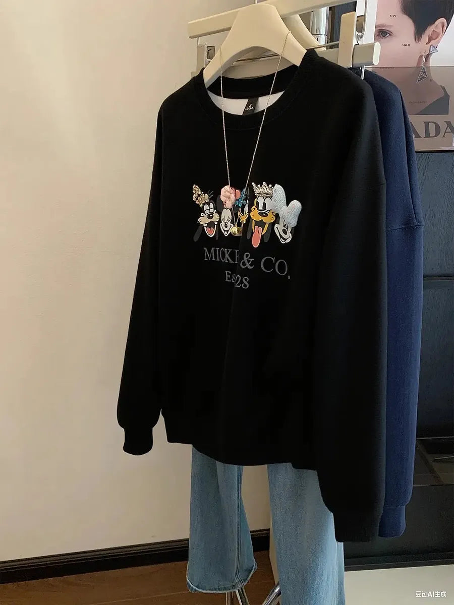VINESU Can't Resist the Cuteness! Cartoon 3D Decor Sweatshirt