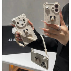 VINESU Adorable Mickey - themed Lanyard Phone Case: Cuteness Meets Practicality-White