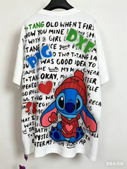 A195 90s Retro Cartoon Fun: Sparkling Stitch Rhinestone Graphic T-Shirt