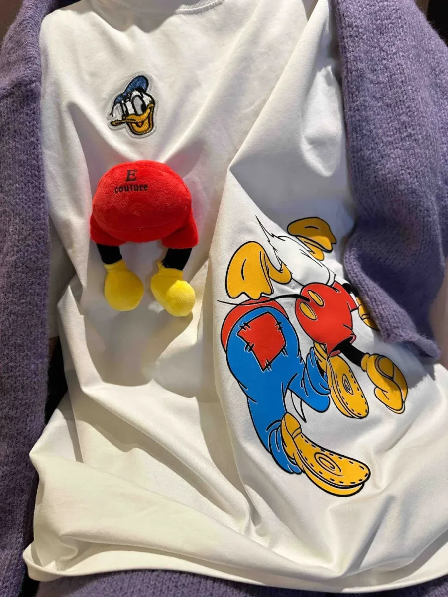 Vinesu A80 - Unisex Heavyweight Boxy Tee | Donald Duck 3D Plush Patch | Premium 220g Cotton Streetwear