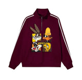 VINESU Looney Tunes - Themed Half - Zip Sweatshirt: Sporty and Cartoon - Filled