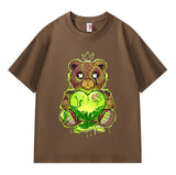 Hiphop Teddy bear Printed Heavyweight T-shirts