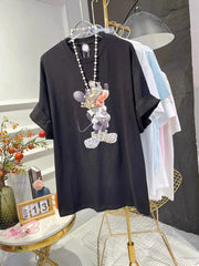 Mickey Crown Heavy Craft Crystal Embellished Tee