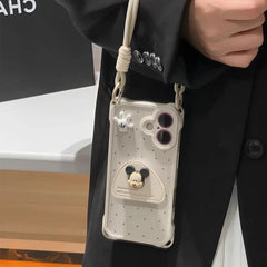 VINESU Adorable Mickey - themed Lanyard Phone Case: Cuteness Meets Practicality-White