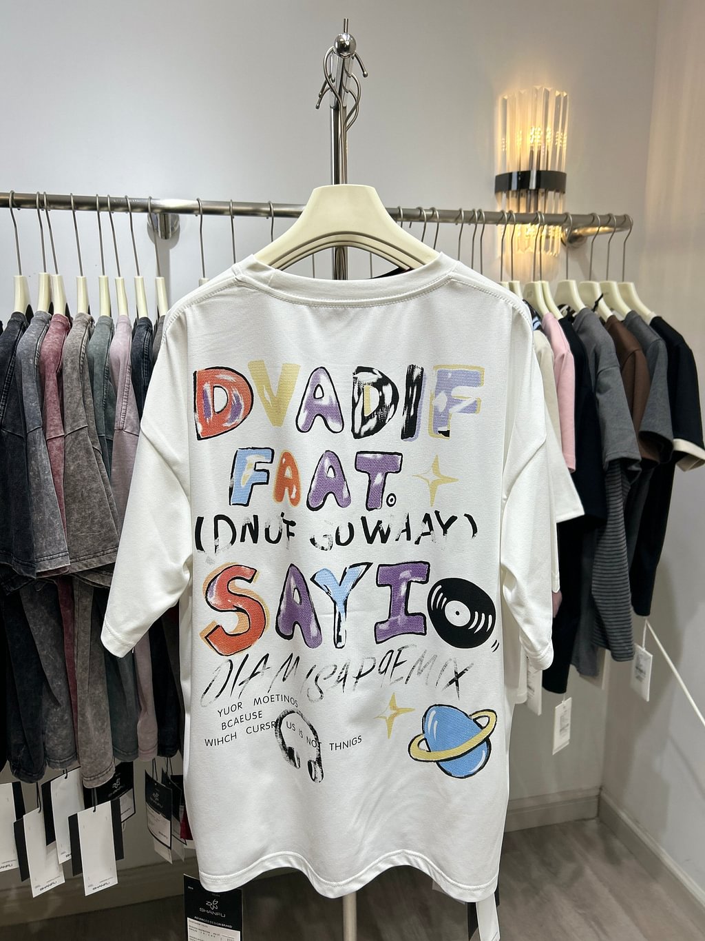 A167 - Hello Kitty Double-Sided Sequin Embroidered T-Shirt - 320g Ultra-Heavyweight Cotton - Oversized Slouchy Fit Luxury Tee