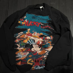 Vinesu A66 - Handmade Reworked Mickey Distressed Sweatshirt | One-of-a-Kind Festive Vintage Top