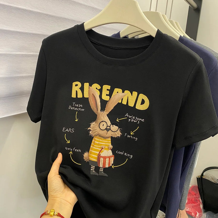 A193 - Unisex Graphic Tee - Heavyweight 220g Premium Cotton T-Shirt with Hand-Finished Embroidery Detail