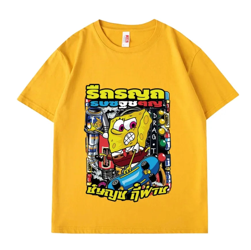 VINESU SpongeBob Printed Heavyweight T-shirts