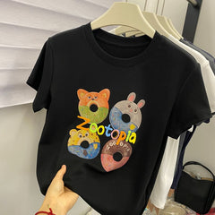 A179 - Zootopia Nick & Judy Graphic Tee - Hand-Embroidered Lettering - 220g Premium Heavyweight Cotton