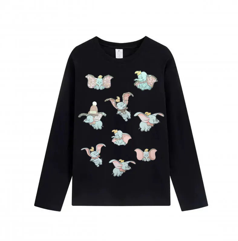 VINESU 3D Embroidered🌺 3D Wool Hat Design Long Sleeve Heavyweight Tee