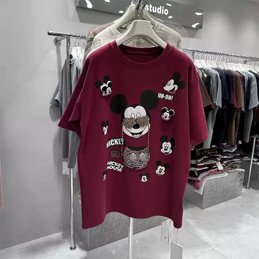 VINESU Heavy work-3D pattern hand-beaded Tee