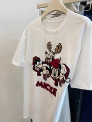 VINESU 3D Embroidered Cap & Cartoon Short-Sleeve Tee - Heavy Craftsmanship Design