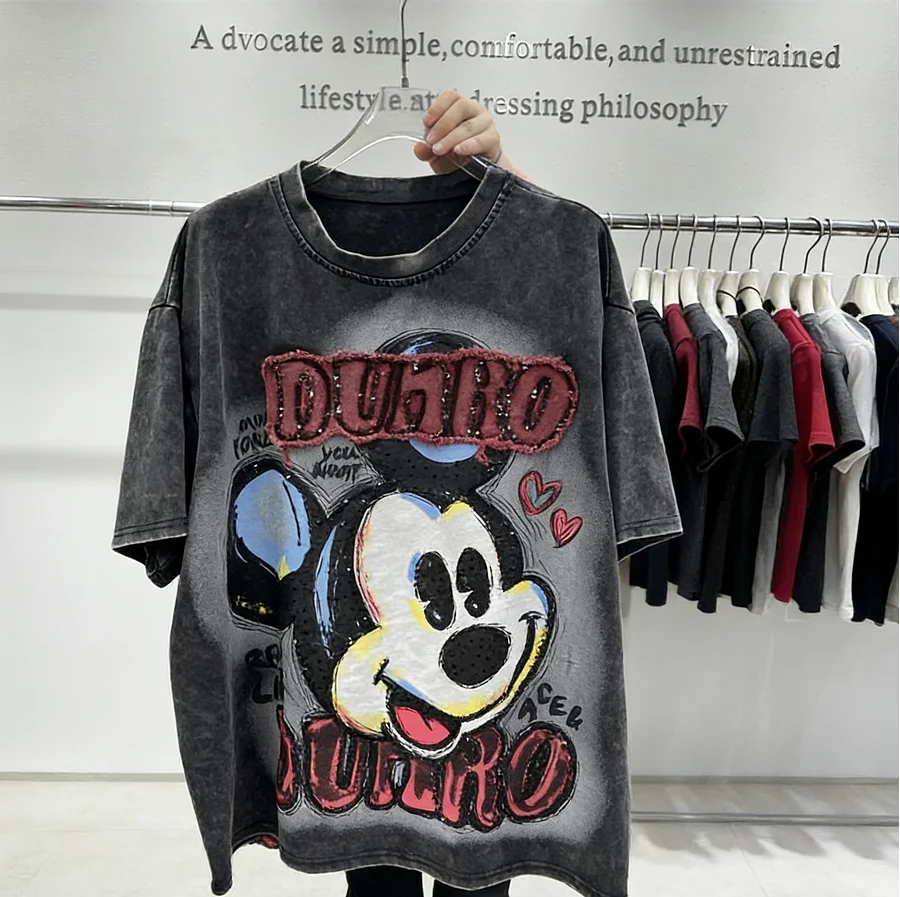 VINESU MKT11 - Graffiti-Style Cartoon Portrait Cotton T-Shirt✨Loose fit, suitable for 99–165 lbs