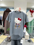 VINESU A54 - Cute Bow-Knot Cat Loose Fit T-Shirt