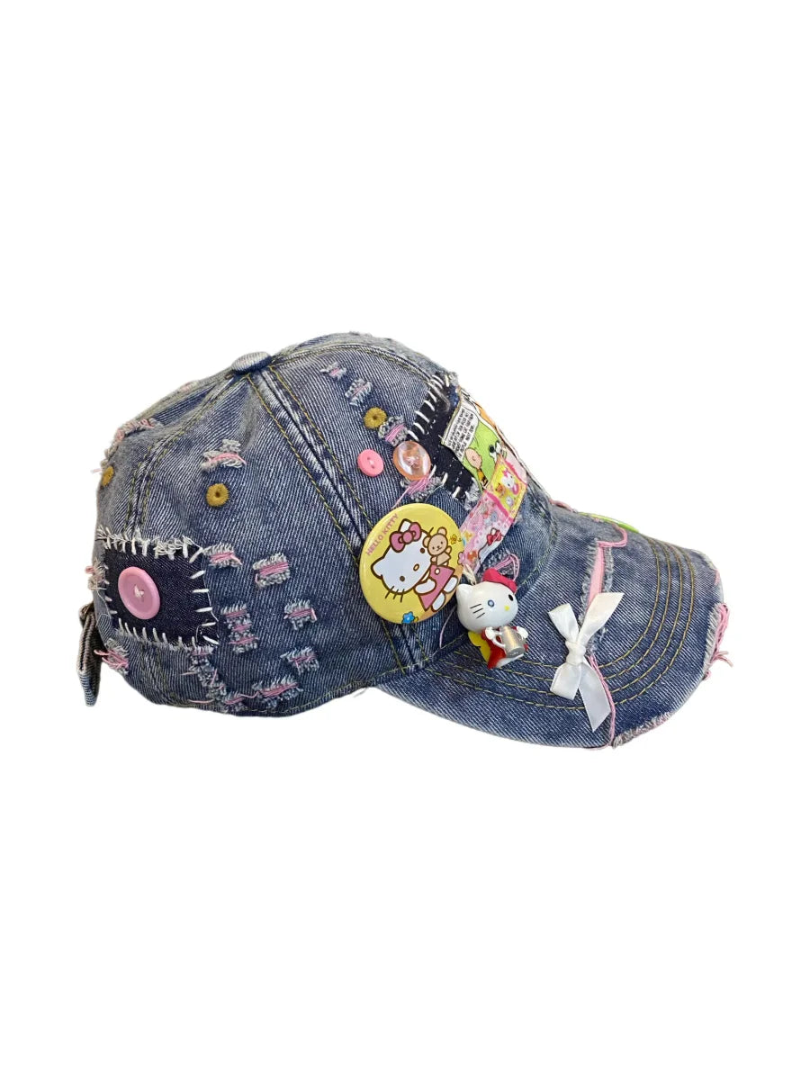 Vinesu H15 - Original Snoopy Cartoon Appliqué Patchwork Baseball Cap