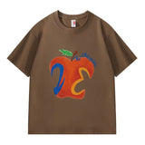 VINESU Apple Art T-shirts : Vintage Abstract Strokes, Colliding with Trendy Daily Looks