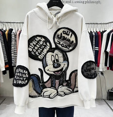 VINESU Y290 🔥2026 New Drop: Mickey Heavy-Detail Washed Vintage Hoodie