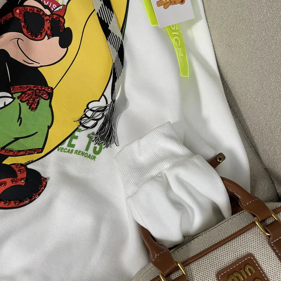 VINESU Street Style MK-Inspired Graphic Hoodie - Oregon Surf Print White Oversized Hoodie