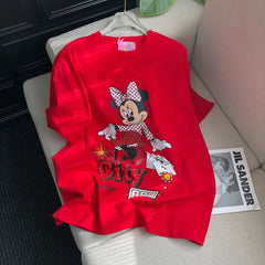 VINESU MN-Retro Printed Heavy Industry Short Sleeve T-Shirt