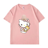 VINESU Heart - Melting! Hello Kitty T - shirt with Knitted Hat and Teddy Bear