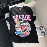 VINESU MKT08 - Oversize Graphic T-Shirt for Women - Retro Savage Print Unisex Cotton Tee